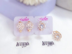 Shiny style white zircon earrings