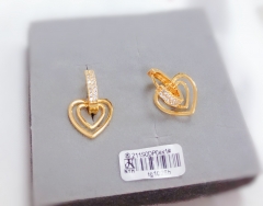 Hollow heart  gold earrings