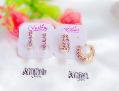 Purple zircon  gold earrings