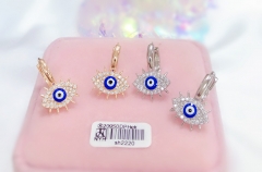 Blue eye style white zircon earrings