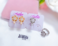 Flower Gold/Silver Artificial Gemstone Eearring