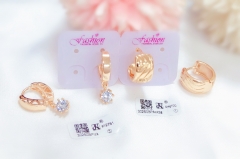 Glossy style gold earrings