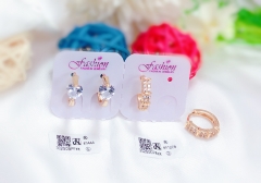 Artificial gemstone dazzling earrings