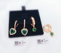 Green Zircon Pendant Earring