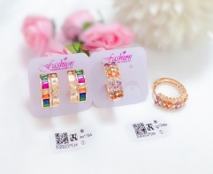 Colorful Zircon Gold  Earring