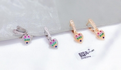 Colorful Zircon Silver/Gold Earring