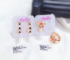 Colorful Zircon Gold Earring