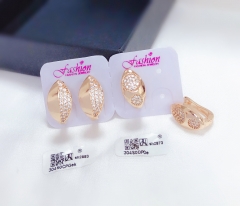 Gold style white zircon earrings