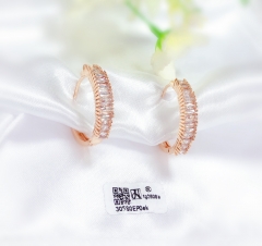 Rose color arc style earrings