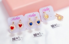 Colorful Zircon  Gold Earring