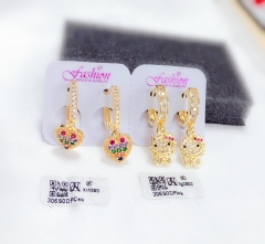 Colorful Zircon Gold Earring