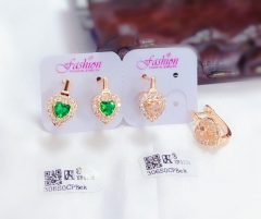 Colorful Zircon  Gold Earring