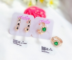 Colorful Zircon Gold Earring