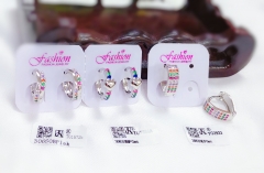 Colorful Zircon Silver Shiny Earring