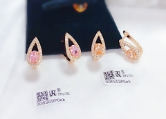 Pink and gold color popular earring