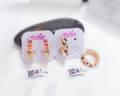 Colorful Zircon Gold Earring