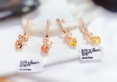 Orange/Yellow Bow Pendant Earrings