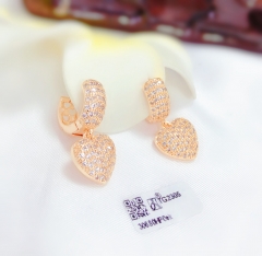 Full zircon rose gold color earring