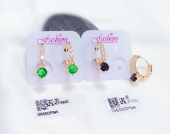 Green/blak color bright earrings