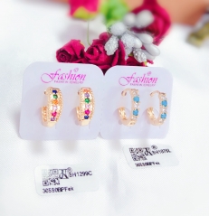 Colorful Zircon Gold Gorgous Earring