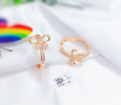 Bow style rose gold earring