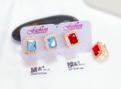 Blue/red zircon gorgeous earring