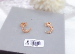 Moon shape rose gold stud earrings