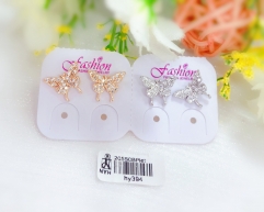 Butterfly shaped artificial jewel earrings