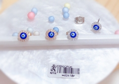 Blue Eye style whiter zircon eye-catching earrings