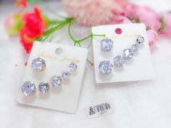 Artificial gemstone shiny earrings