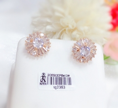 Full zircon rose gold  earrings