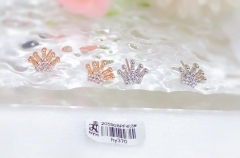 Crown shaped artificial jewel earrings