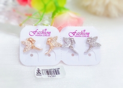 Flower fairy shaped artificial gem earrings