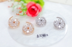 Exquisite gold/silver pendant stud earrings