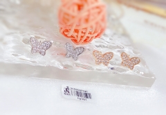 Butterfly style full diamond sparkle earrings