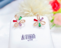 Colorful Zircon  Stud Earring