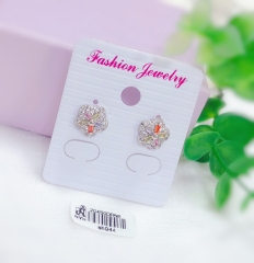 Colorful Zircon Silver Stud Earring