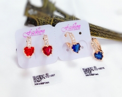 Red/Blue Heart Gemstone Earrings