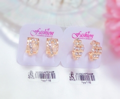 Artificial gemstone shiny earrings