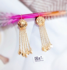 Simple Glossy Style Shiny Tassel Earrings