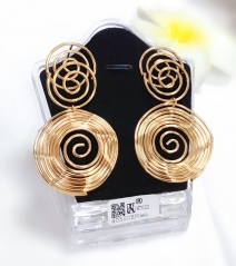 Threaded polished drop earrings