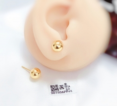 Gold polishing beads earrings