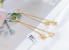 Gold Star Drop Earrings