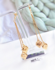 Gold Strawberry Drop Earrings