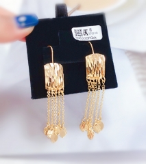 Simple Glossy Style Shiny Tassel Earrings