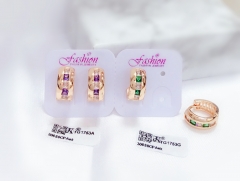 Colorful Zircon Rose Gold Earring