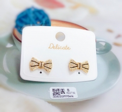 Bow Style Whiter Zircon Earrings