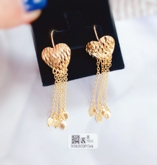 Simple Glossy Style Shiny Tassel Earrings