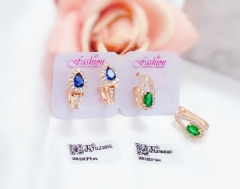 Blue/Green Delicate Rose Gold Earrings