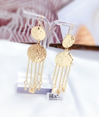 Simple Glossy Style Shiny Tassel Earrings